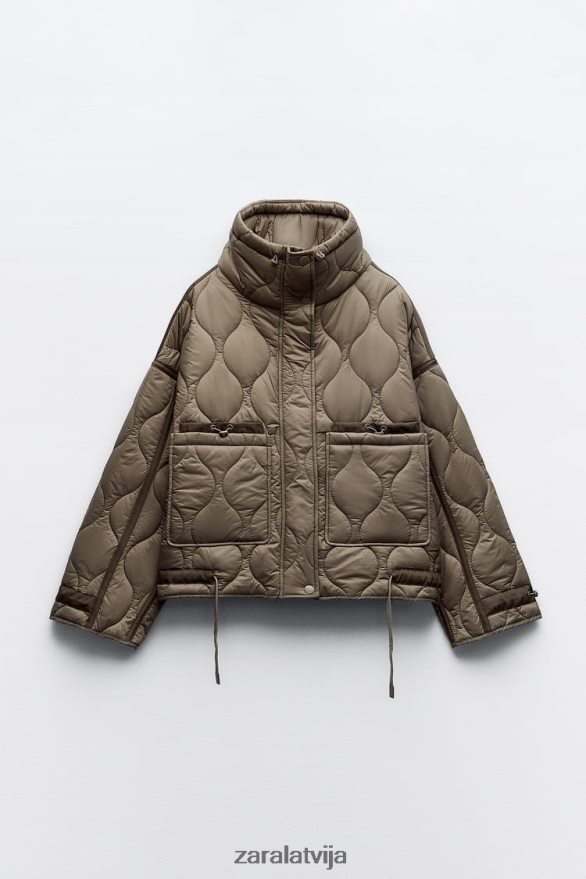 ūdeni atgrūdoša kārta sievietes Zara taupe pelēks 6ZTV4022 apģērbs