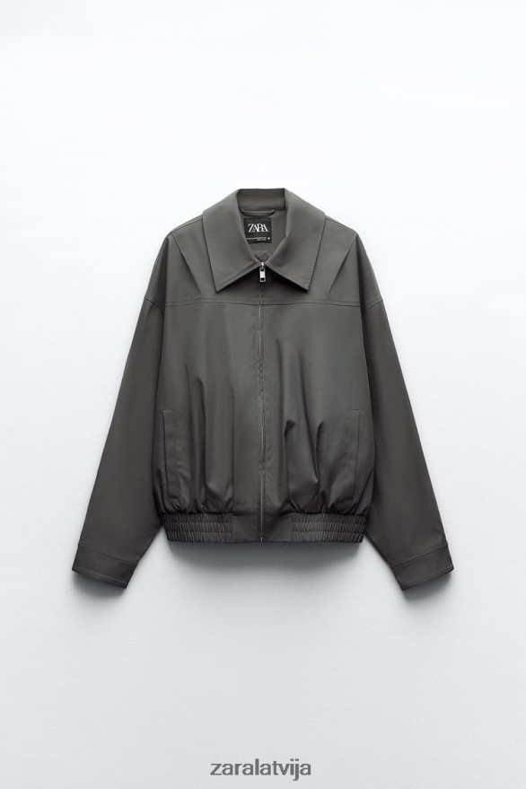 ūdeni atgrūdoša taisna piegriezuma bomberjaka sievietes Zara tumši pelēks 6ZTV4064 apģērbs