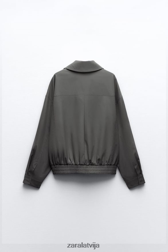 ūdeni atgrūdoša taisna piegriezuma bomberjaka sievietes Zara tumši pelēks 6ZTV4064 apģērbs