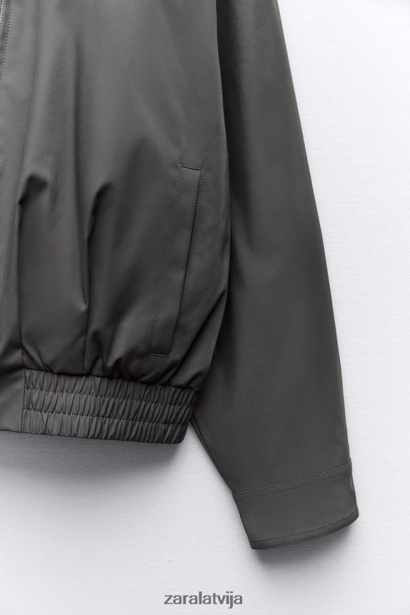 ūdeni atgrūdoša taisna piegriezuma bomberjaka sievietes Zara tumši pelēks 6ZTV4064 apģērbs