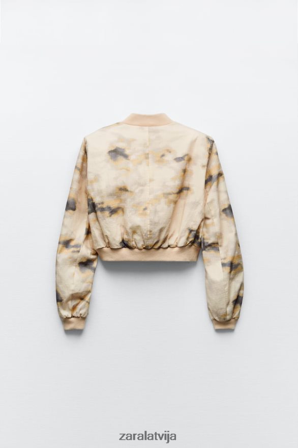 drukāts bumbvedējs sievietes Zara bēšs 6ZTV4043 apģērbs