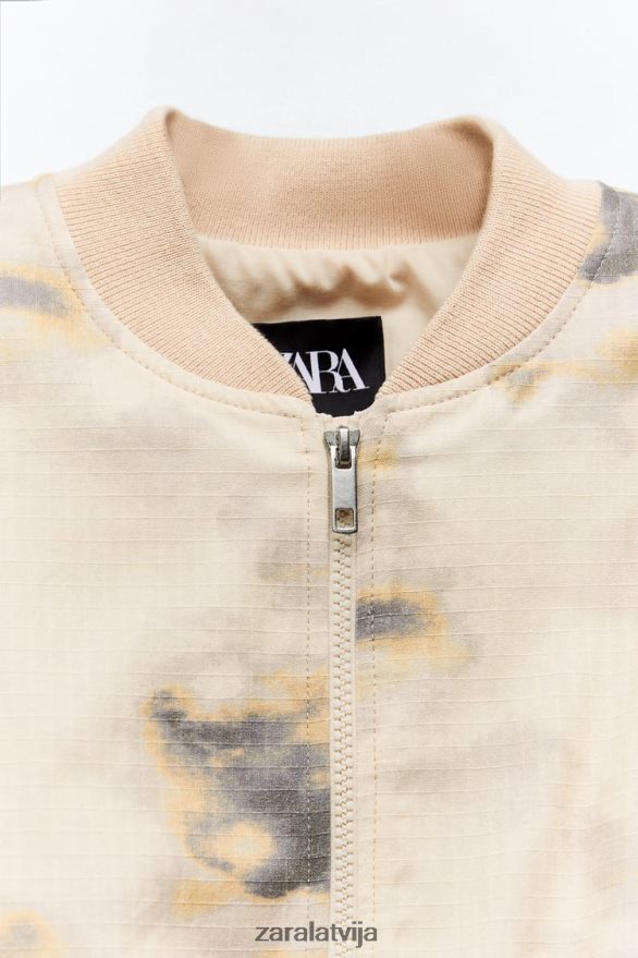 drukāts bumbvedējs sievietes Zara bēšs 6ZTV4043 apģērbs