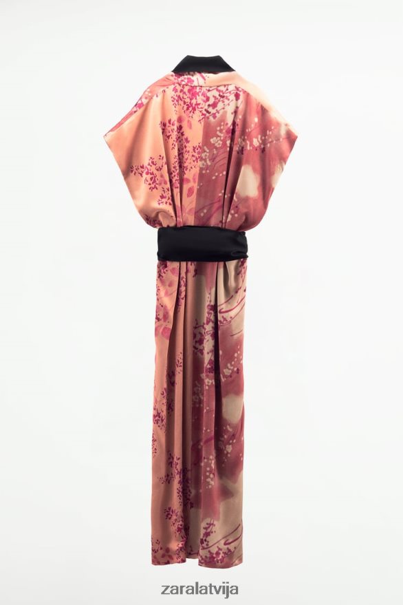 gari apdrukāts kimono sievietes Zara rozā 6ZTV40105 apģērbs
