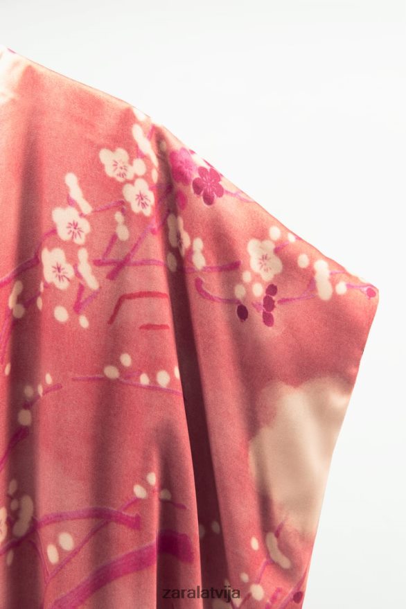 gari apdrukāts kimono sievietes Zara rozā 6ZTV40105 apģērbs