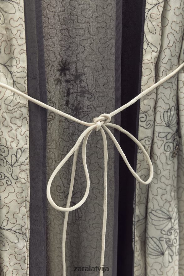 izšūts apdrukāts kimono sievietes Zara austeru balts 6ZTV40132 apģērbs