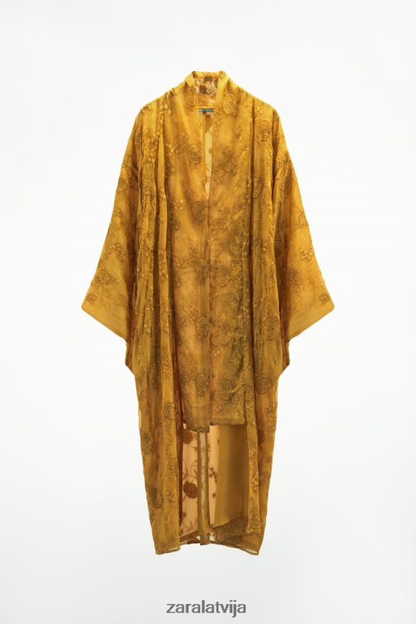 izšūts kimono sievietes Zara sinepes 6ZTV40113 apģērbs
