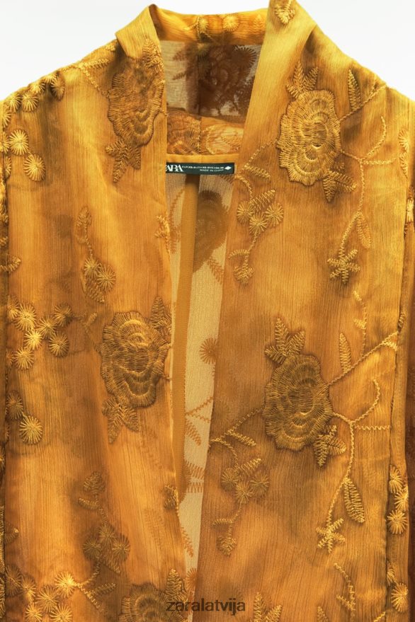 izšūts kimono sievietes Zara sinepes 6ZTV40113 apģērbs