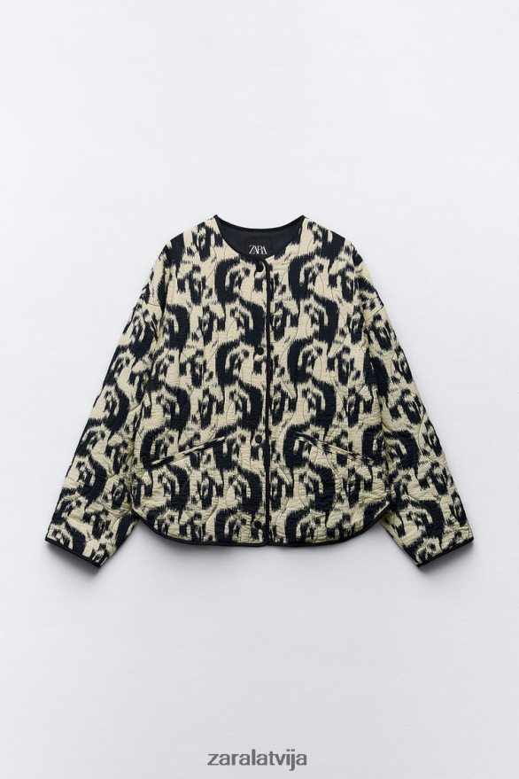 jaka ar dzīvnieku apdruku sievietes Zara ekrū/melns 6ZTV40107 apģērbs