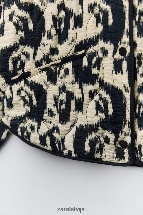 jaka ar dzīvnieku apdruku sievietes Zara ekrū/melns 6ZTV40107 apģērbs