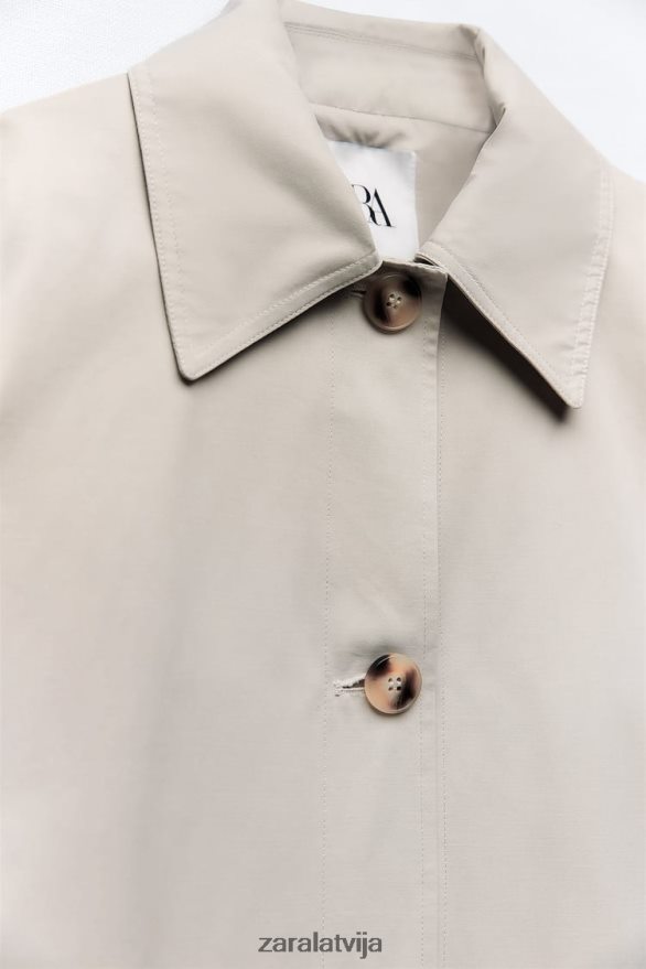 lielizmēra tranšeja ar kabatām sievietes Zara smiltis 6ZTV40131 apģērbs