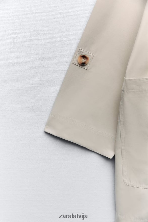 lielizmēra tranšeja ar kabatām sievietes Zara smiltis 6ZTV40131 apģērbs