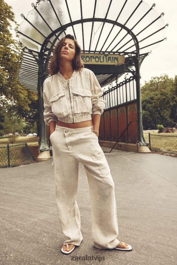 lina kabatas bumbvedējs sievietes Zara smiltis 6ZTV4066 apģērbs