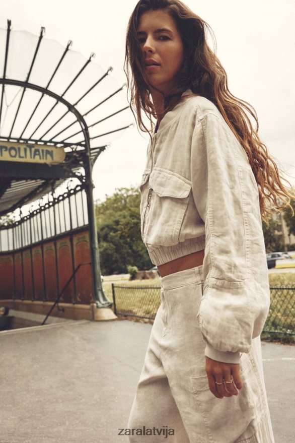 lina kabatas bumbvedējs sievietes Zara smiltis 6ZTV4066 apģērbs