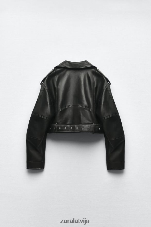 mākslīgās ādas jaka sievietes Zara melns 6ZTV4048 apģērbs