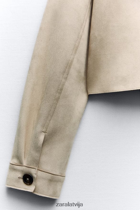 mākslīgās zamšādas īsa jaka sievietes Zara ūdele 6ZTV4075 apģērbs