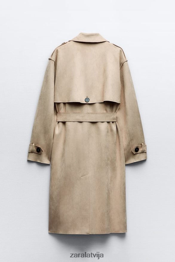 mākslīgās zamšādas virskārta sievietes Zara taupīgi brūns 6ZTV4083 apģērbs