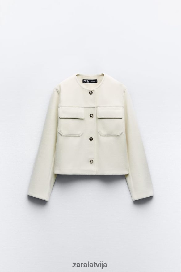 mīksta jaka sievietes Zara ekru 6ZTV4033 apģērbs
