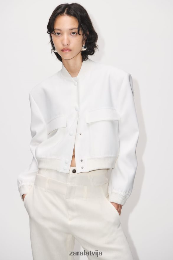 maxi kabatas bumbvedējs sievietes Zara ekru 6ZTV40127 apģērbs