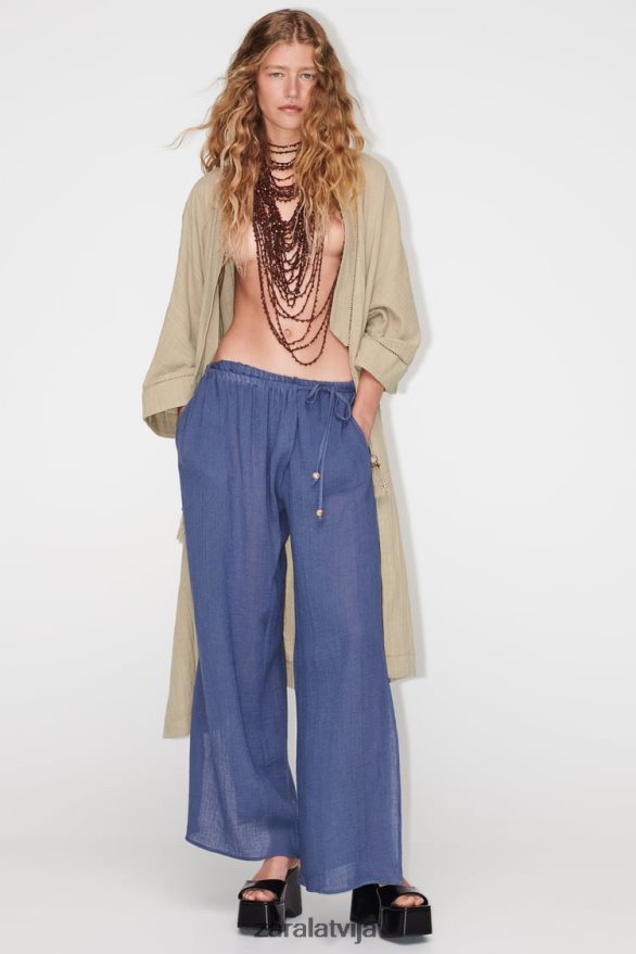 mežģīņu ieliktnis kimono sievietes Zara haki 6ZTV40134 apģērbs