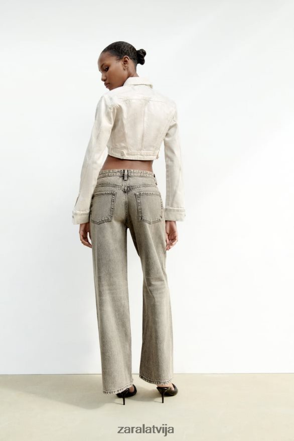 metāliska crop jaka sievietes Zara Sudrabs 6ZTV40120 apģērbs