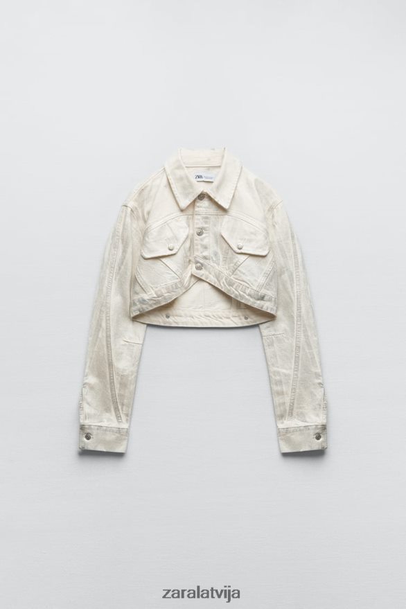 metāliska crop jaka sievietes Zara Sudrabs 6ZTV40120 apģērbs