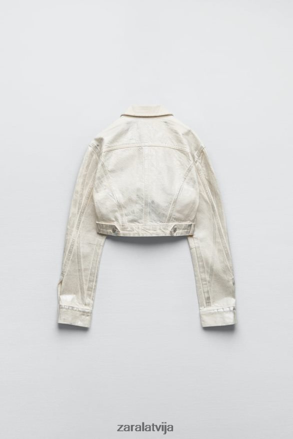 metāliska crop jaka sievietes Zara Sudrabs 6ZTV40120 apģērbs