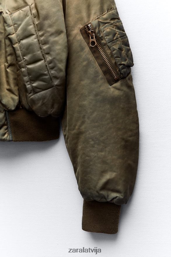 nomocīta efekta neilona bumbvedējs sievietes Zara haki 6ZTV409 apģērbs