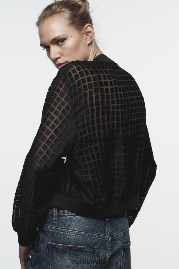 organzas bumbvedējs sievietes Zara melns 6ZTV4092 apģērbs