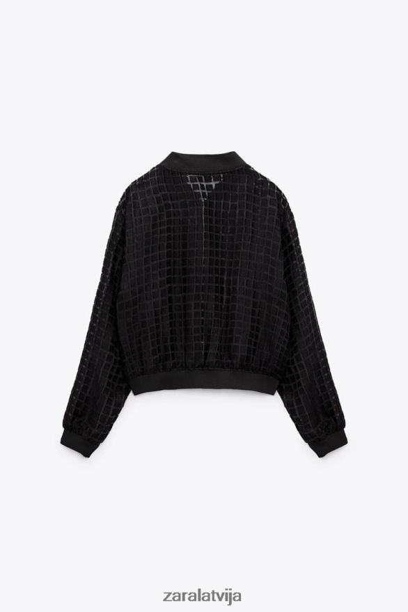 organzas bumbvedējs sievietes Zara melns 6ZTV4092 apģērbs