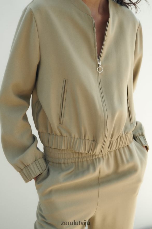 plūstoša bomber jaka sievietes Zara haki 6ZTV40106 apģērbs