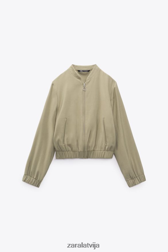 plūstoša bomber jaka sievietes Zara haki 6ZTV40106 apģērbs