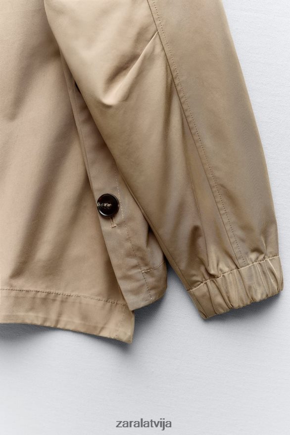 pogājama īsa parka sievietes Zara brūns/tape 6ZTV4079 apģērbs