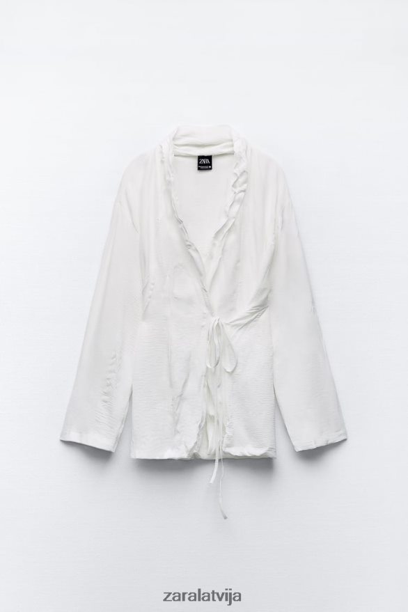sasiets krunkains kimono sievietes Zara balts 6ZTV4085 apģērbs