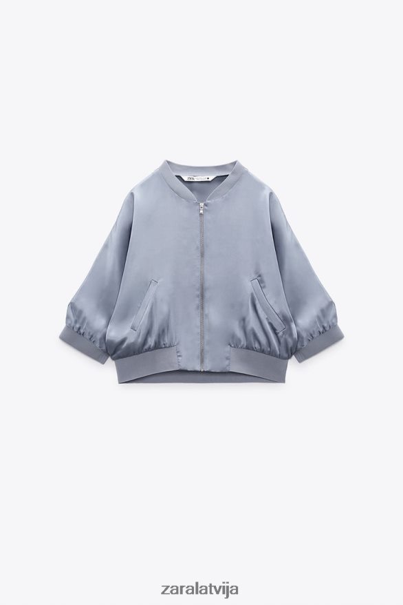 satīna efekta labības bumbvedējs sievietes Zara zils 6ZTV40122 apģērbs