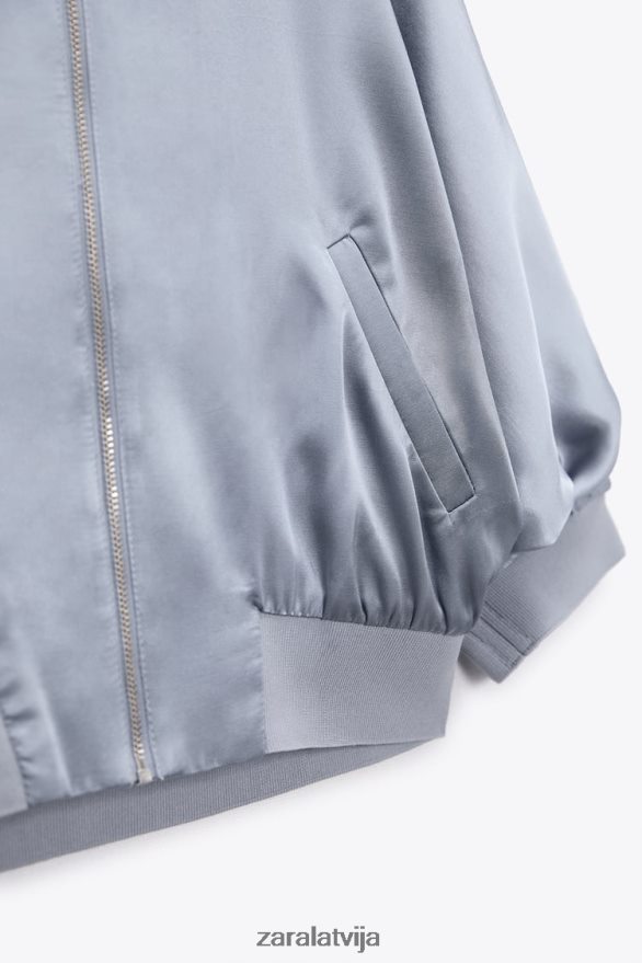 satīna efekta labības bumbvedējs sievietes Zara zils 6ZTV40122 apģērbs