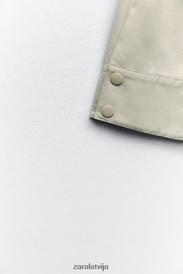 īss parks ar kapuci sievietes Zara ekru 6ZTV405 apģērbs