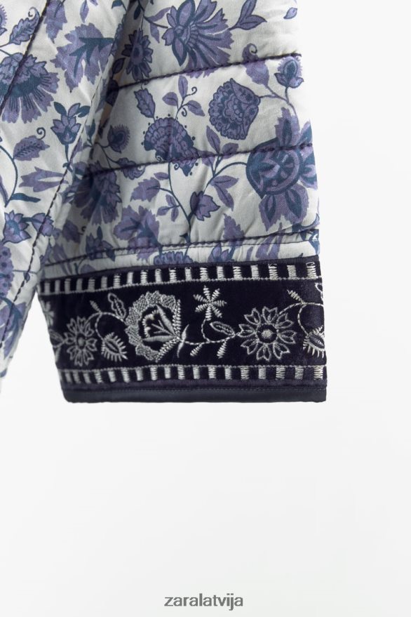 stepēts ziedu kimono sievietes Zara zils 6ZTV4016 apģērbs