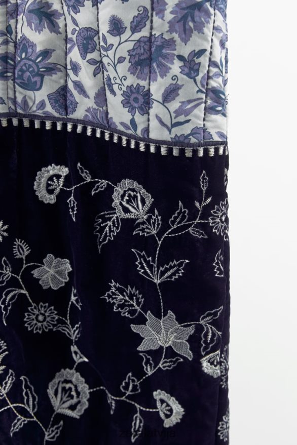 stepēts ziedu kimono sievietes Zara zils 6ZTV4016 apģērbs