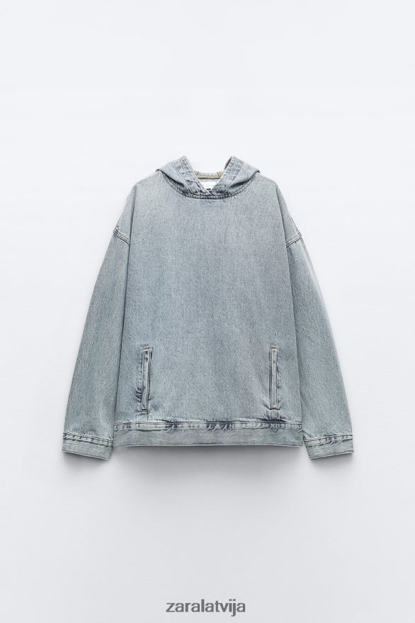 trf džinsa sporta krekls sievietes Zara zils 6ZTV4045 apģērbs