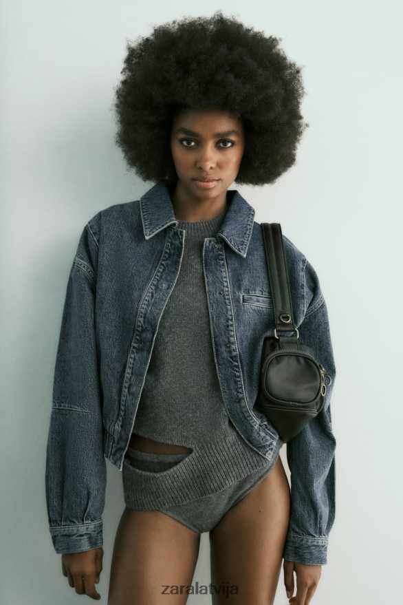 trf džinsu bumbvedējs sievietes Zara zils 6ZTV4020 apģērbs