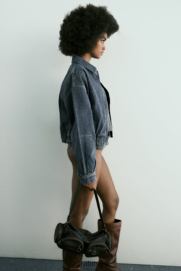 trf džinsu bumbvedējs sievietes Zara zils 6ZTV4020 apģērbs