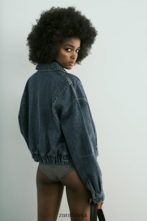 trf džinsu bumbvedējs sievietes Zara zils 6ZTV4020 apģērbs