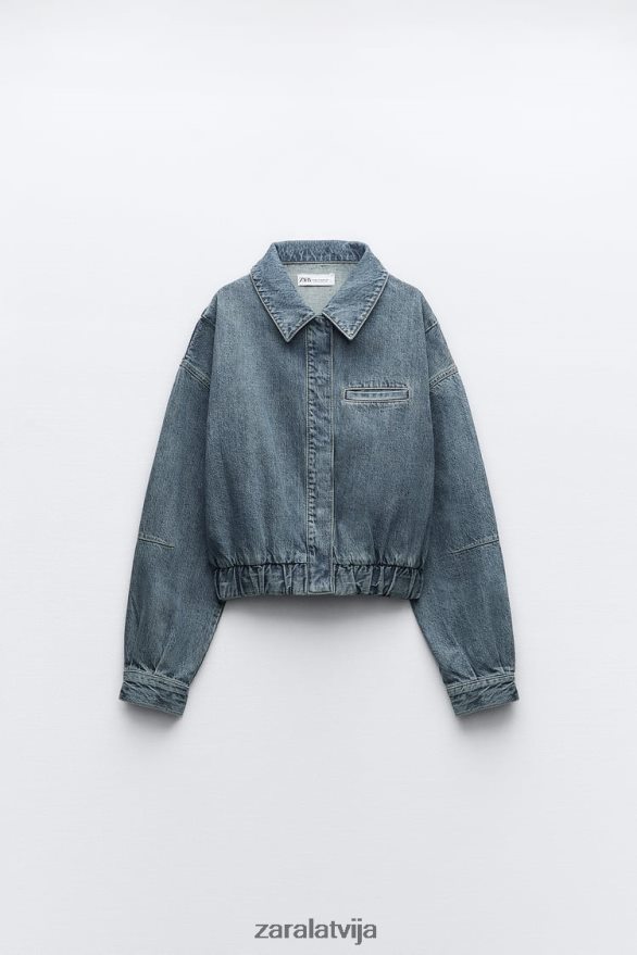 trf džinsu bumbvedējs sievietes Zara zils 6ZTV4020 apģērbs