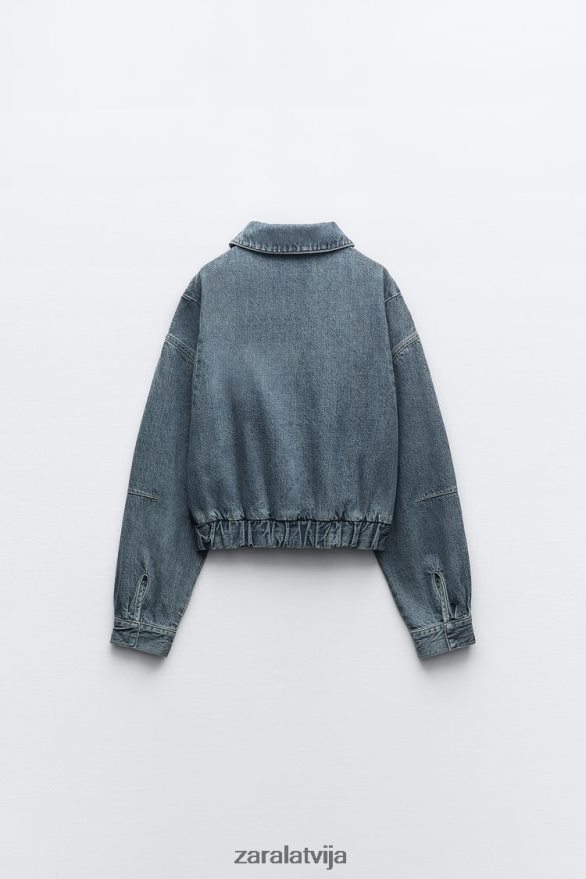 trf džinsu bumbvedējs sievietes Zara zils 6ZTV4020 apģērbs