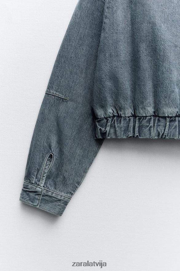 trf džinsu bumbvedējs sievietes Zara zils 6ZTV4020 apģērbs