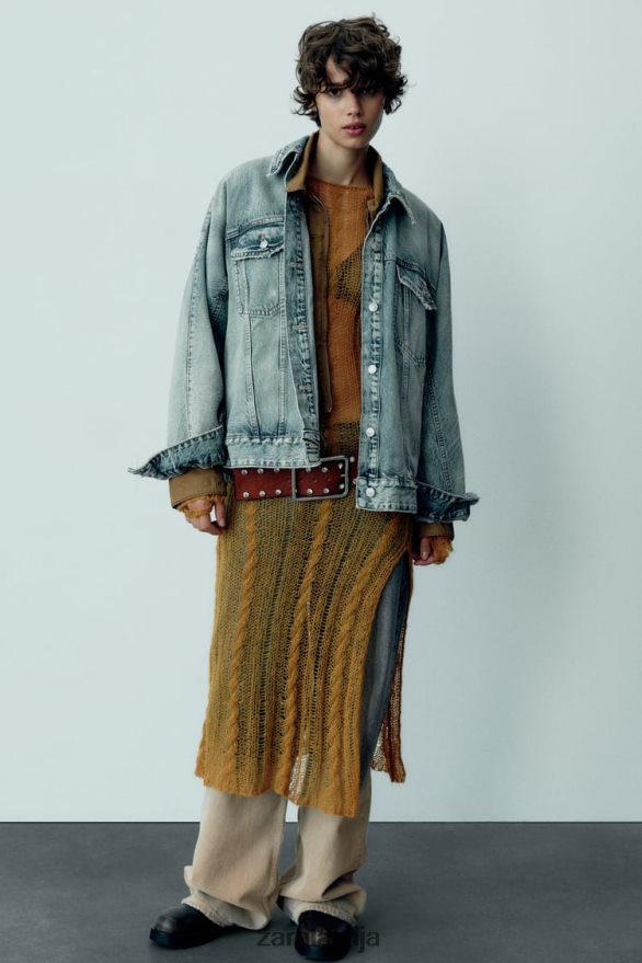 trf liela izmēra džinsa jaka sievietes Zara gaiši zils 6ZTV4091 apģērbs