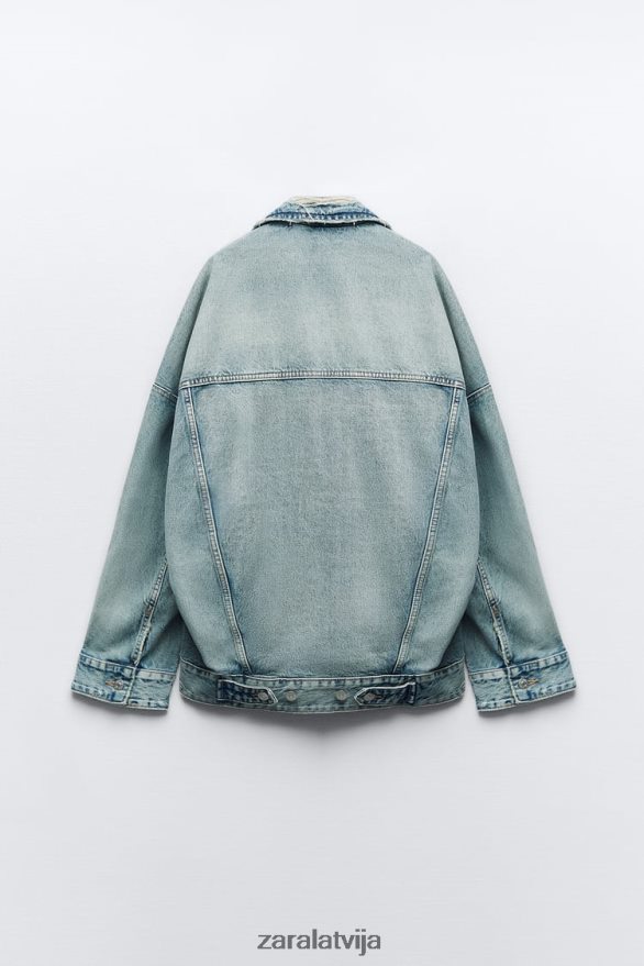 trf liela izmēra džinsa jaka sievietes Zara gaiši zils 6ZTV4091 apģērbs