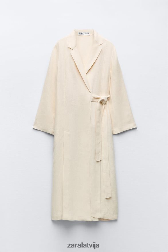 vēdināms lina mētelis ierobežots izdevums sievietes Zara vaniļas 6ZTV4081 apģērbs