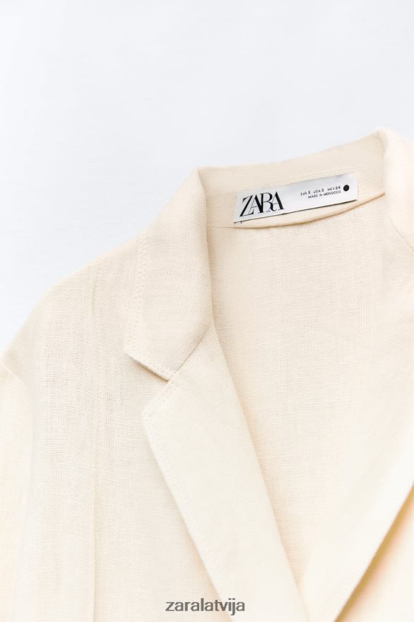 vēdināms lina mētelis ierobežots izdevums sievietes Zara vaniļas 6ZTV4081 apģērbs