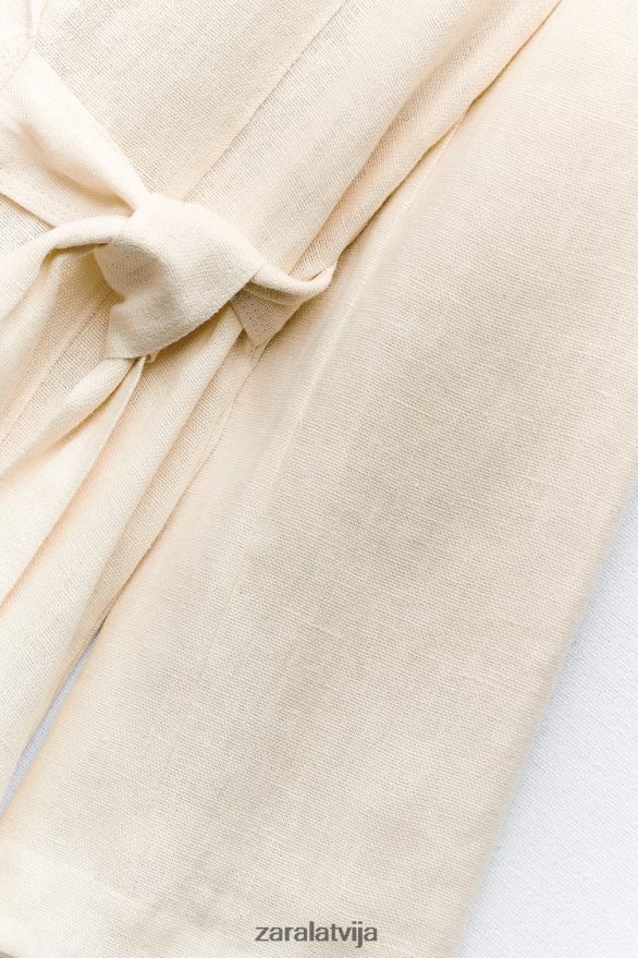 vēdināms lina mētelis ierobežots izdevums sievietes Zara vaniļas 6ZTV4081 apģērbs